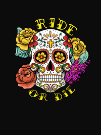 Thumbnail for Sugar Skull T-Shirt - Black - Ride or Die - Decorate View