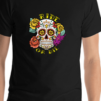Thumbnail for Sugar Skull T-Shirt - Black - Ride or Die - Shirt Close-Up View