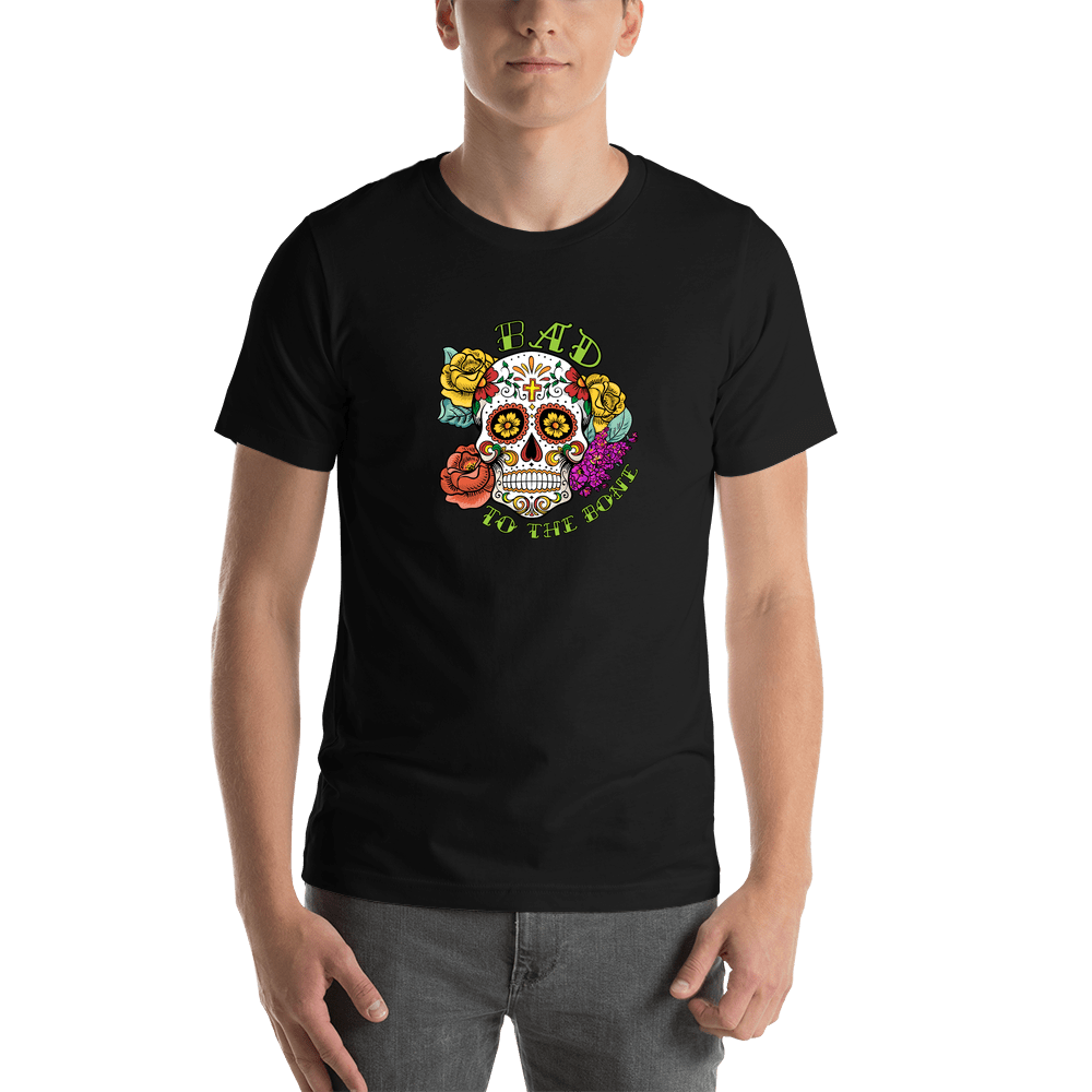 Sugar Skull T-Shirt - Black - Bad to the Bone - Shirt View