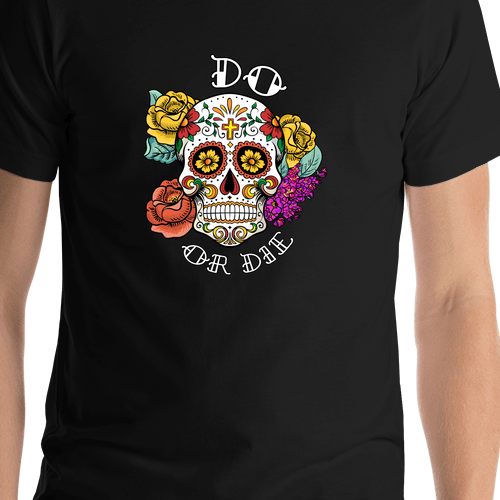 Sugar Skull T-Shirt - Black - Do or Die - Shirt Close-Up View