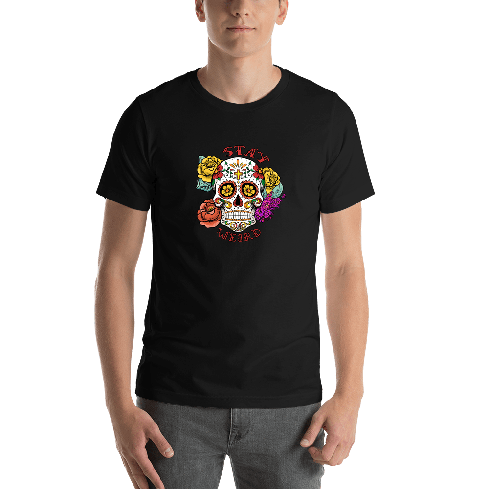 Sugar Skull T-Shirt - Black - Stay Weird - Shirt View