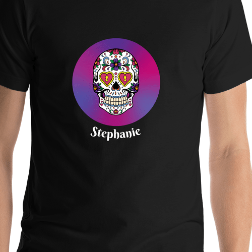 Sugar Skull T-Shirt - Black - Shirt Close-Up View