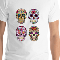 Thumbnail for Sugar Skull T-Shirt - White - Shirt Close-Up View