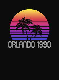 Thumbnail for Personalized Sunset Palm Tree T-Shirt - Black - Decorate View