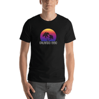 Thumbnail for Personalized Sunset Palm Tree T-Shirt - Black - Shirt View