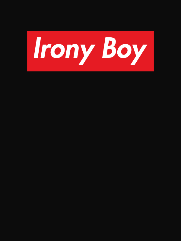 Personalized Super Parody T-Shirt - Black - Irony Boy - Decorate View