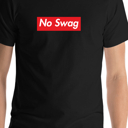 Personalized Super Parody T-Shirt - Black - No Swag - Shirt Close-Up View