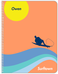 Thumbnail for Personalized Surfing Notebook IV - Surfer Silhouette V - Front View