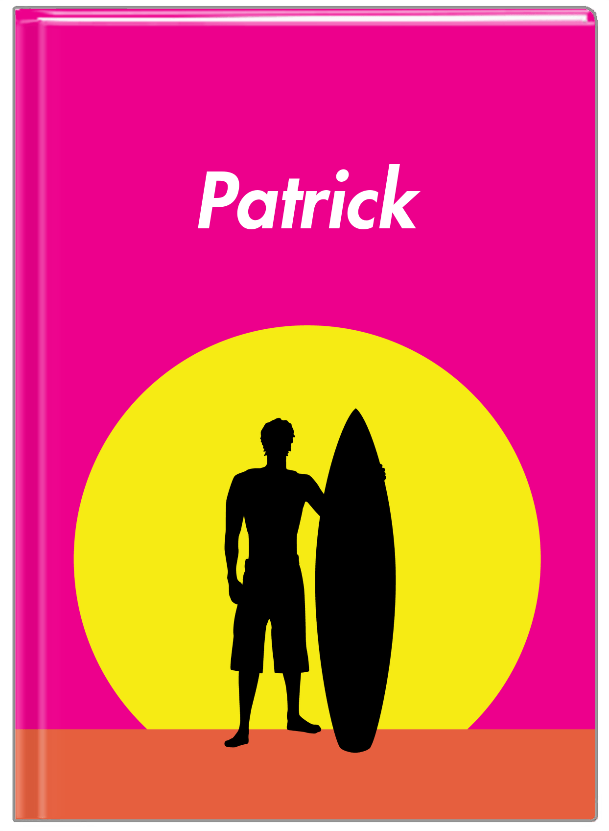 Personalized Surfing Journal II - Surfer Silhouette III - Front View