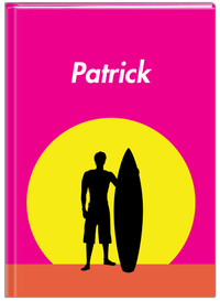 Thumbnail for Personalized Surfing Journal II - Surfer Silhouette III - Front View