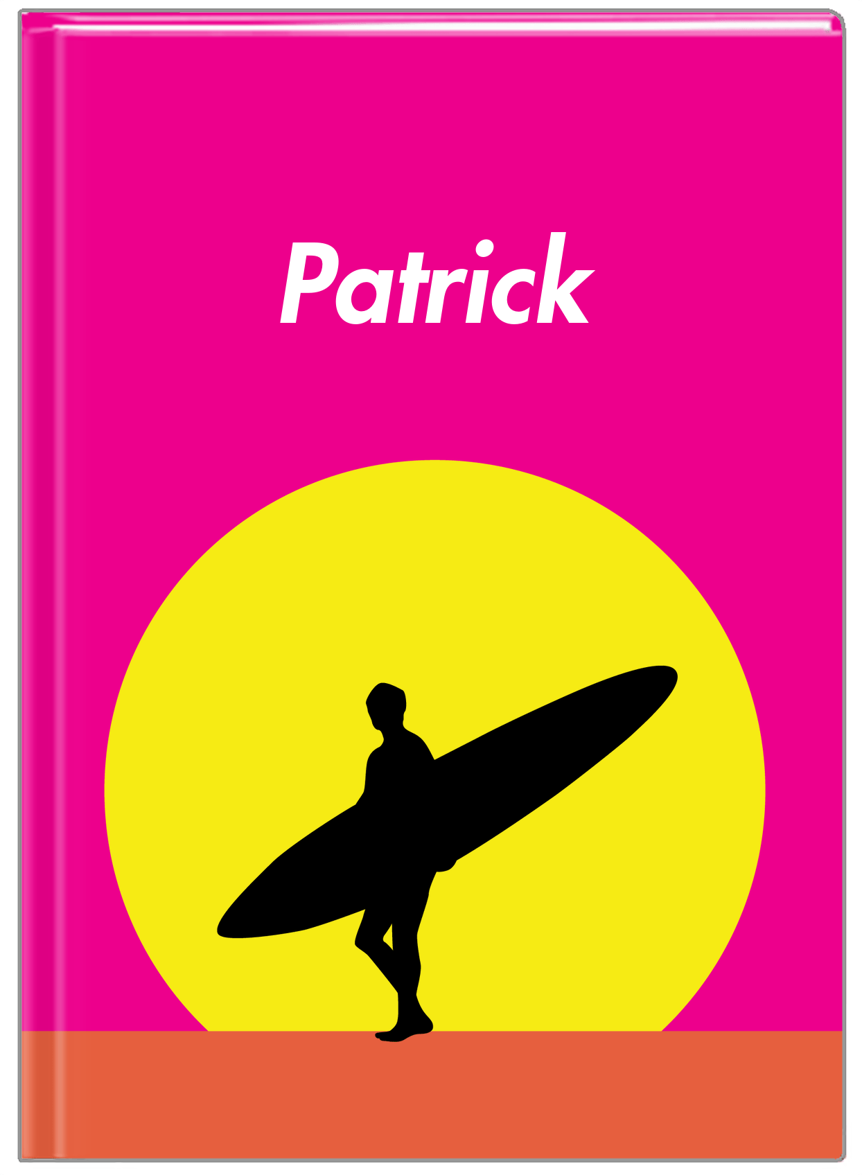 Personalized Surfing Journal II - Surfer Silhouette IV - Front View