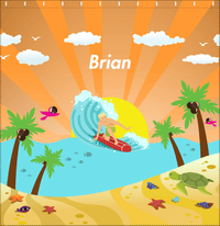 Thumbnail for Personalized Surfing Shower Curtain I - Blond Boy - Decorate View