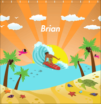 Thumbnail for Personalized Surfing Shower Curtain I - Black Boy II - Decorate View
