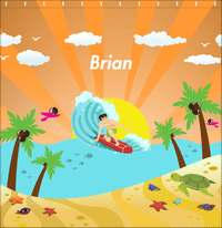 Thumbnail for Personalized Surfing Shower Curtain I - Asian Boy - Decorate View