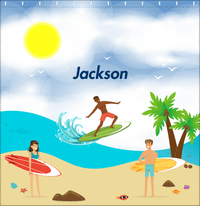 Thumbnail for Personalized Surfing Shower Curtain III - Black Boy I - Decorate View