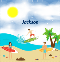 Thumbnail for Personalized Surfing Shower Curtain III - Asian Boy - Decorate View