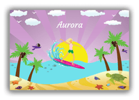 Thumbnail for Personalized Surfing Canvas Wrap & Photo Print II - Purple Background - Blonde Girl - Front View
