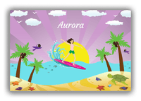 Thumbnail for Personalized Surfing Canvas Wrap & Photo Print II - Purple Background - Asian Girl - Front View