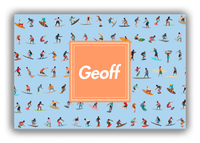 Thumbnail for Personalized Surfing Canvas Wrap & Photo Print VII - Blue Background - Square Nameplate - Front View