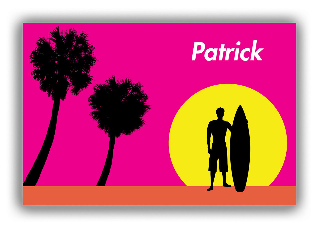 Personalized Surfing Canvas Wrap & Photo Print VIII - Surfer Silhouette III - Front View