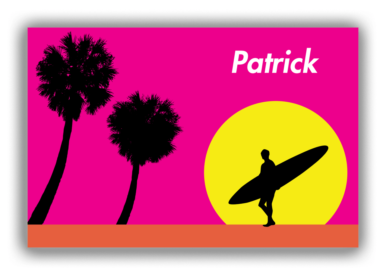 Personalized Surfing Canvas Wrap & Photo Print VIII - Surfer Silhouette IV - Front View