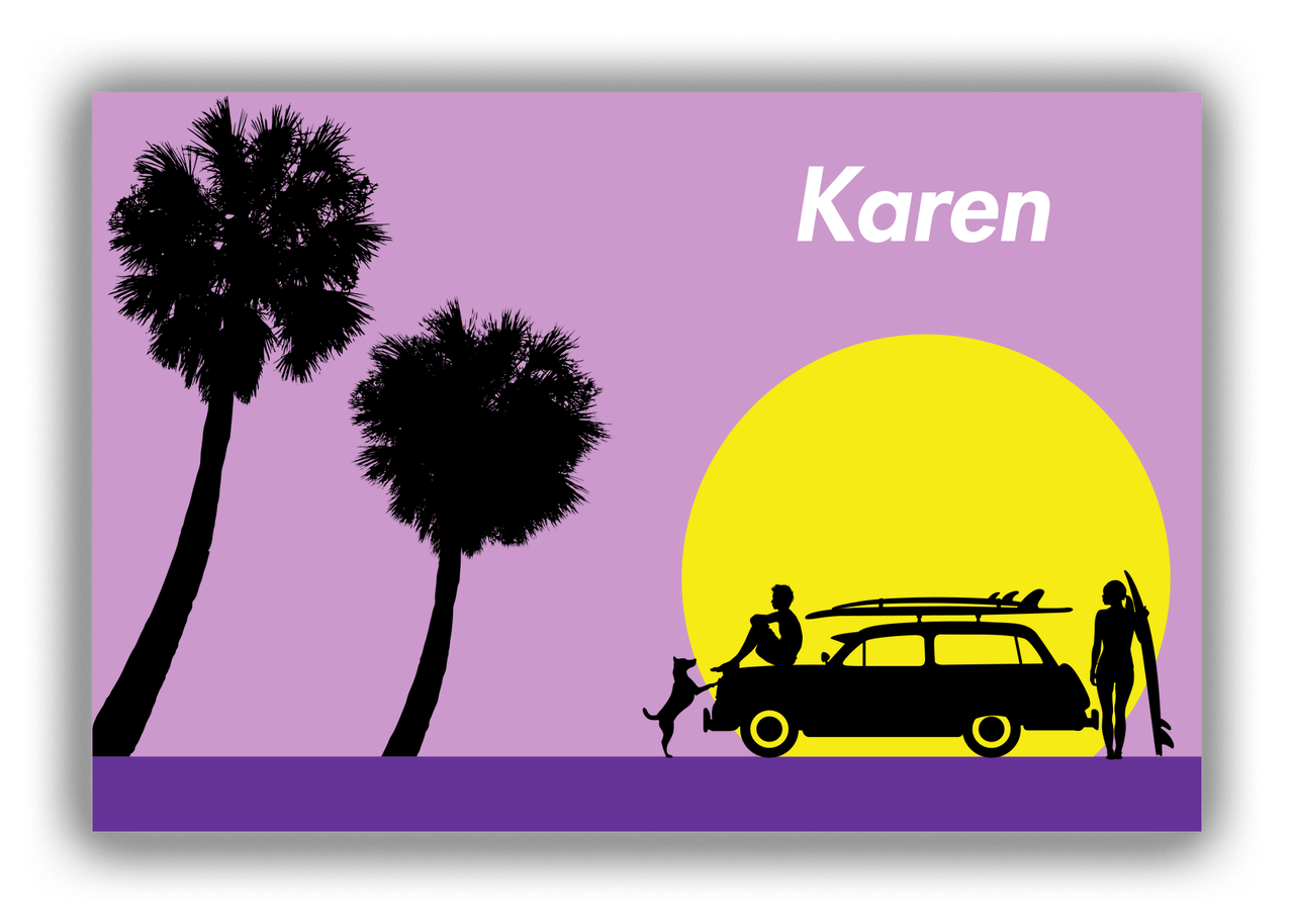 Personalized Surfing Canvas Wrap & Photo Print IX - Surfer Silhouette I - Front View