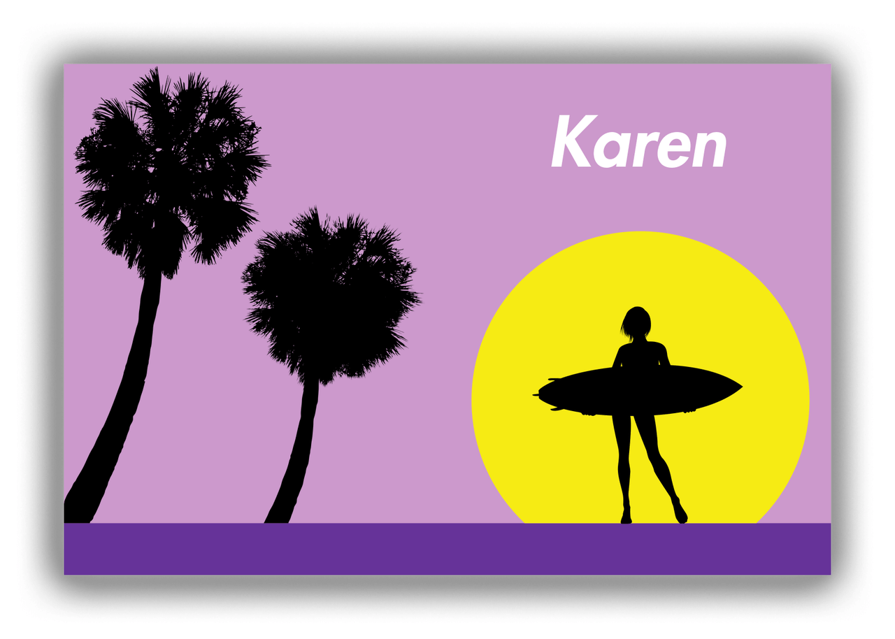 Personalized Surfing Canvas Wrap & Photo Print IX - Surfer Silhouette III - Front View
