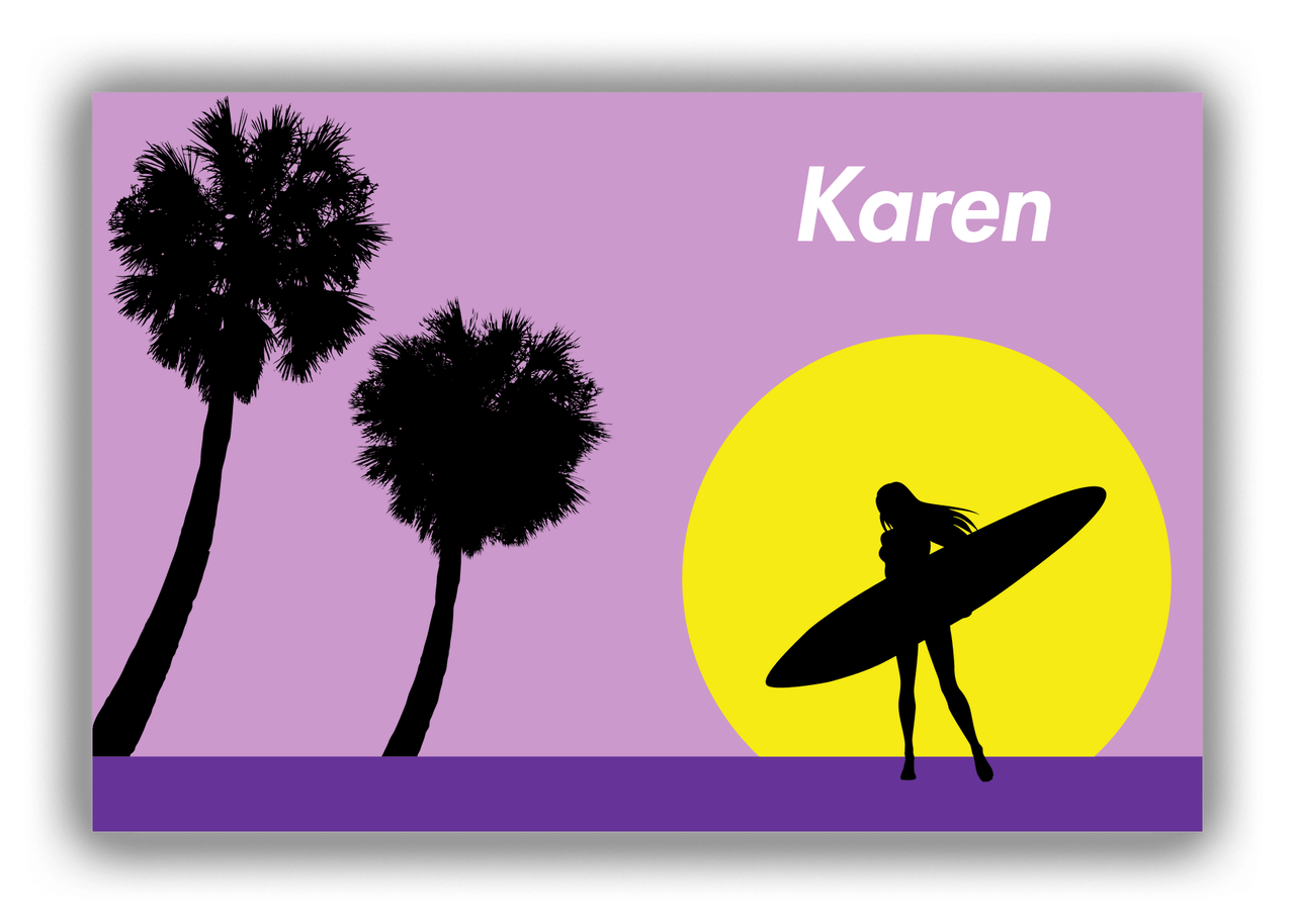 Personalized Surfing Canvas Wrap & Photo Print IX - Surfer Silhouette IV - Front View