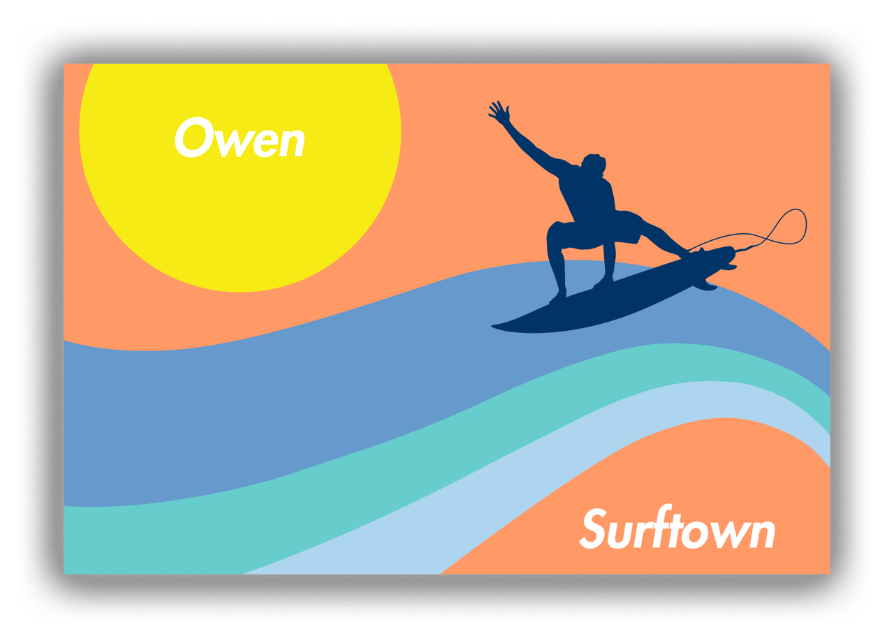 Personalized Surfing Canvas Wrap & Photo Print X - Surfer Silhouette I - Front View