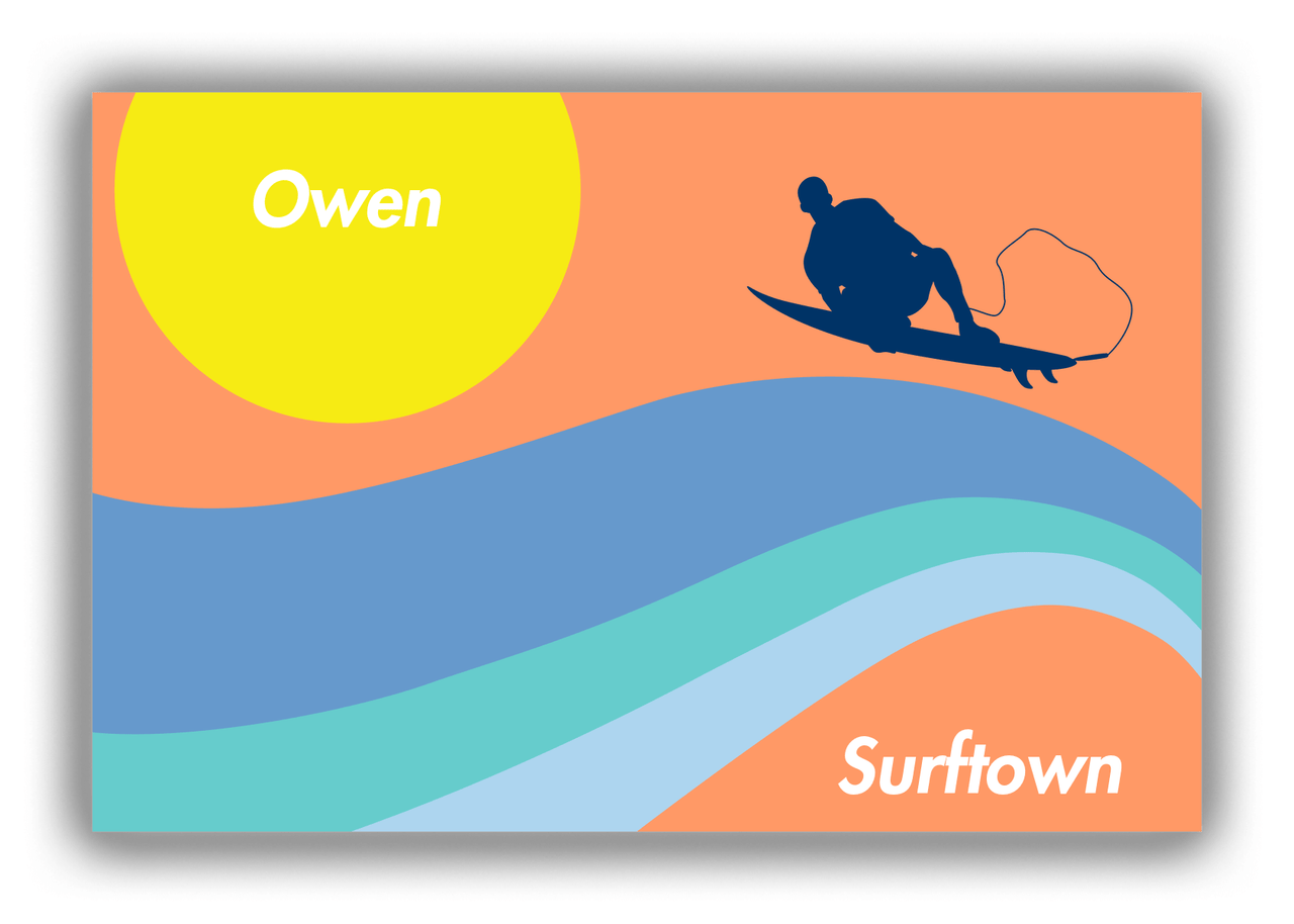 Personalized Surfing Canvas Wrap & Photo Print X - Surfer Silhouette V - Front View