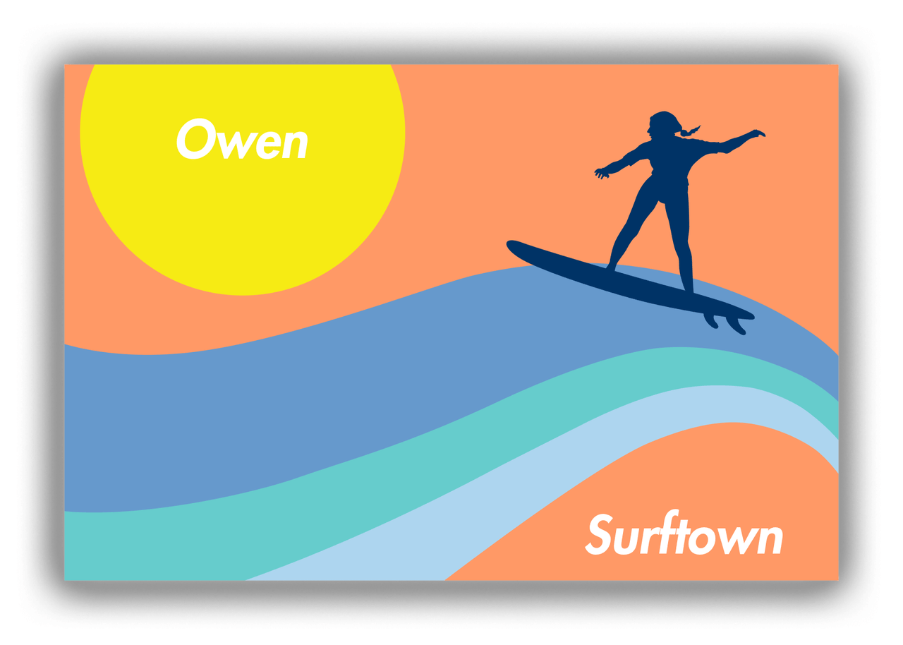 Personalized Surfing Canvas Wrap & Photo Print X - Surfer Silhouette VII - Front View