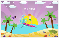 Thumbnail for Personalized Surfing Placemat II - Purple Background - Redhead Girl -  View