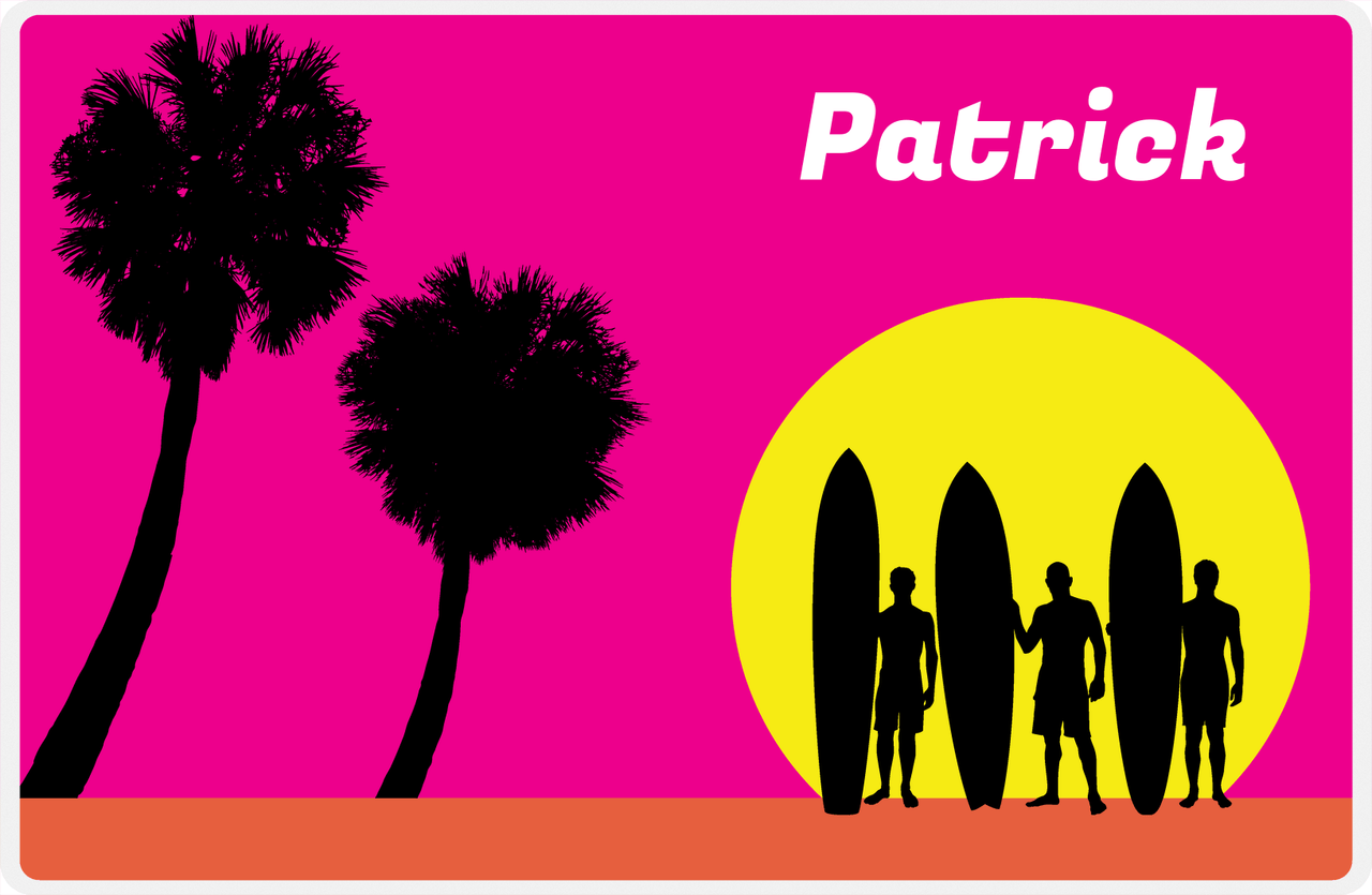 Personalized Surfing Placemat VIII - Surfer Silhouette V -  View