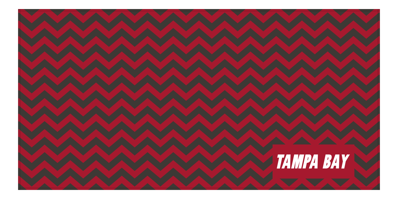 Personalized Tampa Bay Chevron Beach Towel - Front View