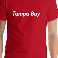 Thumbnail for Personalized Tampa Bay T-Shirt - Red - Shirt Close-Up View