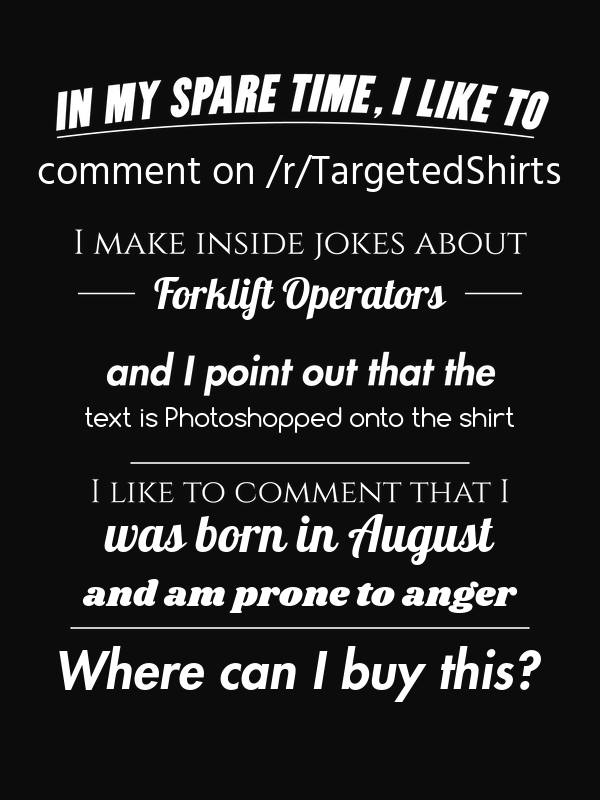 Personalized Targeted T-Shirt - Reddit /r/TargetedShirts Commenter - Decorate View
