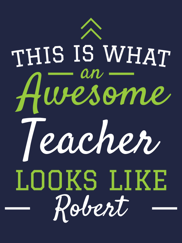 Personalized Teacher T-Shirt - Navy - Decorate View
