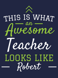 Thumbnail for Personalized Teacher T-Shirt - Navy - Decorate View