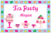 Thumbnail for Personalized Tea Party Placemat II - Macaroons Border - White Background -  View