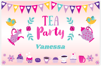 Thumbnail for Personalized Tea Party Placemat III - Birdies - Pink Background -  View