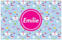 Thumbnail for Personalized Tea Party Placemat IV - Party Pattern - Circle Nameplate -  View