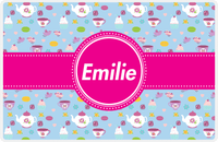 Thumbnail for Personalized Tea Party Placemat IV - Party Pattern - Circle Ribbon Nameplate -  View