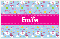 Thumbnail for Personalized Tea Party Placemat IV - Party Pattern - Ribbon Nameplate -  View