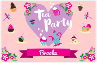 Thumbnail for Personalized Tea Party Placemat V - Party Heart - Pink Background -  View