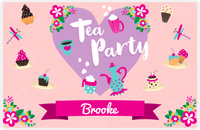 Thumbnail for Personalized Tea Party Placemat V - Party Heart - Pink Background -  View