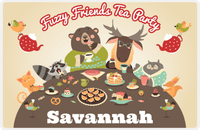 Thumbnail for Personalized Tea Party Placemat VI - Fuzzy Friends - Tan Background -  View