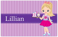 Thumbnail for Personalized Tea Party Placemat VIII - Cupcake Tea - Blonde Girl -  View