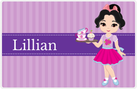 Thumbnail for Personalized Tea Party Placemat VIII - Cupcake Tea - Black Hair Girl -  View