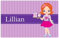 Thumbnail for Personalized Tea Party Placemat VIII - Cupcake Tea - Redhead Girl -  View
