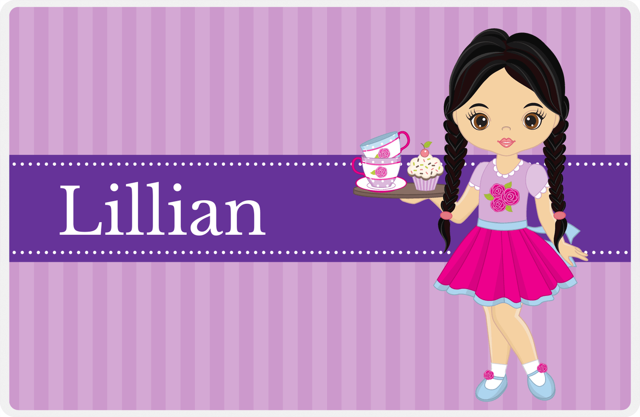 Personalized Tea Party Placemat VIII - Cupcake Tea - Asian Girl -  View